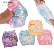 [Lovely] 12 PCS Stretchy Glitter Squeeze Cube Toys Soft Stress Relief Fidget Toys for Kids Birthday 