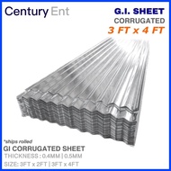 ✢ ∦ ♆ 3FT x 4FT | GI CORRUGATED SHEET | Yero  Galvanized Iron Roofing | 0.4MM  0.5MM