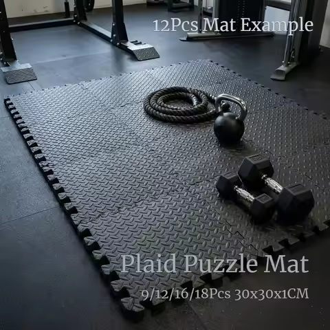 9/12/16/18Pcs Creative Plaid Puzzle Fitness Mat 30x30x1CM Summer Interlocking Exercise Tiles Non Sli