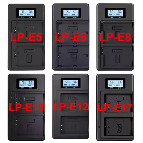 LP-E17 LP-E12 LP-E10 LP-E8 E6 E5 NP-W126 NP-FW50 NP-FZ100 FV100 F970 EN-EL14 EL15 EN-EL20 EL25 LCD D