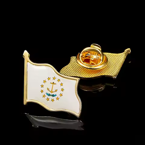 USA State of Rhode Island Country Metal Flag Lapel Pin Hat Tie Tack Badge Brooch Souvenir Gifts
