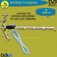 Paket murah antena UHF TV digital set top box STB plus kabel panjang 10M 15M 20M antenna ZETCLEAR 72