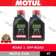 100% ORIGINAL MOTUL MOTORCYCLE ENGINE OIL 5100 TECHNOSYNTHESE ESTER  10W40 15W50 4T (1L) MINYAK HITA
