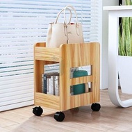 包送貨 -新款辦公室桌下收納櫃可移動放包小推車置物架雜物收納架 新款桌下小推車收納櫃-雙層-胡桃木
