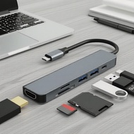USB-C 61 for MacBook:HDMI,,USB,SD/TF  Hab USB-C 6-Port untuk MacBook: HDMI, Penghantaran Kuasa, USB,