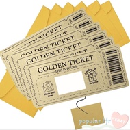 POPULARFR Golden Ticket Scratch- Card,  Scratch  Ticket Concert Ticket,  with Envelope Party Favor R