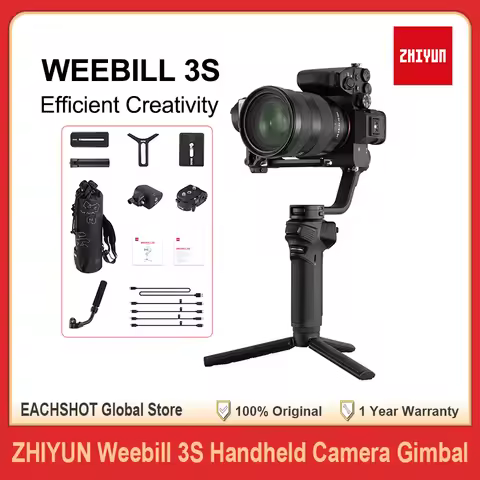 ZHIYUN Weebill 3S 3 S 3-Axis Handheld Camera Stabilizer Gimbal with Fill Light Bluetooth Control for