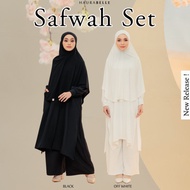 KHIMAR SAFWAH SET🔸KOLEKSI BAJU UMRAH/HAJI HITAM DAN PUTIH🔸 JUBAH LABUH🔸