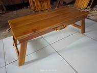 Meja lipat kayu jati untuk belajar / ngaji laptop komputer printer dan lain-lain. Lesehan lantai. Da