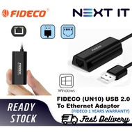 [READY STOCK] FIDECO USB 2.0 to Ethernet adaptor (UN10) / FIDECO USB 3.0 To Gigabit adaptor (UN11)