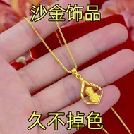 [Pick up Leaks] Genuine Sand Gold Buddha Pendant Unisex Ancient Method Buddha Edge Necklace Meaning 