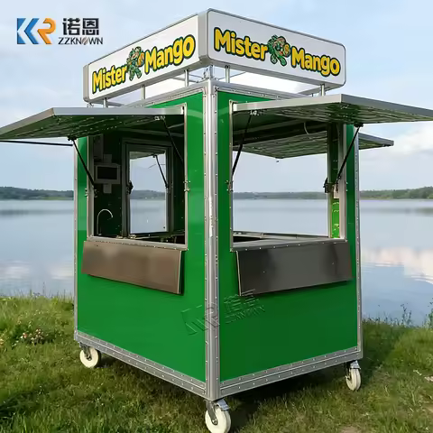 Multi-Functional Electric Aluminum Mobile Food Trailer Stainless Steel Workbench Rust Resistant for 