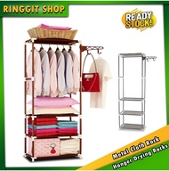 Ringgit Shop Wardrobe Storage Metal Cloth Rack Hanger Drying Racks Clothes Rack Rak Almari Rak Sangkut Baju 衣架