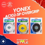 [100% ORI] YONEX Badminton AC102-5P Grip 5 in 1 pack with casing