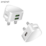 [gongjing5] UK Plug Single USB Double USB Adapter Mains USB Adaptor Wall Charger Travel Wall Charger Travel Charging Cable SG