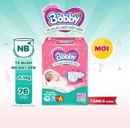 Tã quần Bobby Mở Một Bên Newborn 70M SM 62 miếng S80 miếng