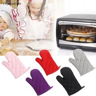 FF Heat Resistant Cotton Linen Oven Mitts Non-Slip Baking BBQ Microwave Glove PH