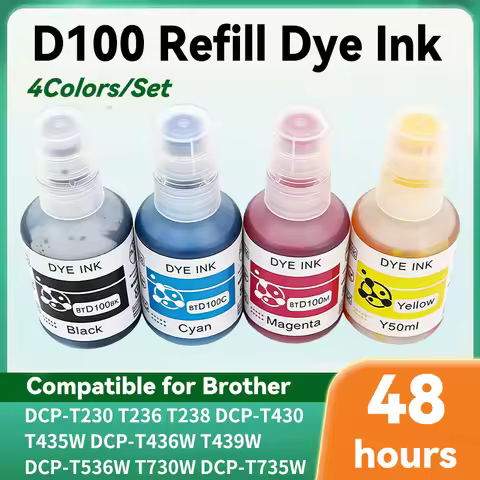 BT-D100 D100 dye ink Compatible for Brother DCP-T230 T236 T238 T430 T435W T436W T439W T536W T730W T7