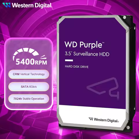 WD Purple Surveillance Internal Hard Drive Disk 3.5" 64M Cache SATA III 6Gb/s 1TB 4TB 6TB 8TB HDD HD