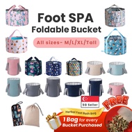 [SG Seller] Foldable Basin for Foot Bath / Travel Size Folding Pail Collapsible Foot Soak Bucket Foot Spa Basin