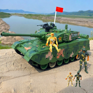 Remote Control Battle Tank Metal Alloy Cannon Launch Toy