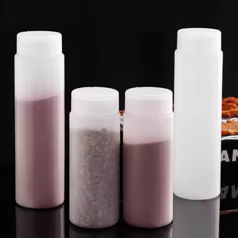 400/600ml Clear Plastic Spice Jar With Shaker Lids Kitchen Seasoning Containers BBQ Outdoor Spice Ja