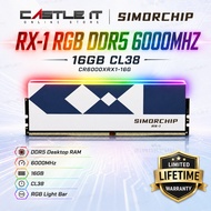SimorChip RX1 RGB DDR5 16GB 6000MHz CL38 Desktop RAM CR6000XRX1-16G