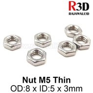 Up Nut M5 Thin Hex Nut White