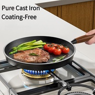 Nonstick Crepe Pan, Uncoated Dosa Pan Pancake Flat Skillet Tawa Griddle with Stay-Cool Wooden Handle