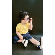 Combo of 2 sets of yellow tank tops and charcoal green khaki pants 13kg (2 3t khaki number 3) and 16