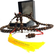 KERAJINAN TASBIH KAYU LIWUNG LAWU ulir serat MACAN ASLI Ukuran 08 mm Model Rumbai Kuning