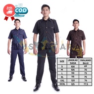 Seragam Safari Security Satpam Lengan Pendek Terbaru Warna Hitam Coklat Navy