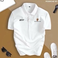 POLOMAN Porsche Turn-down Collar Polo Shirt CVC Crocodile, Porsche 911 Luxurious, Elegant Style polo