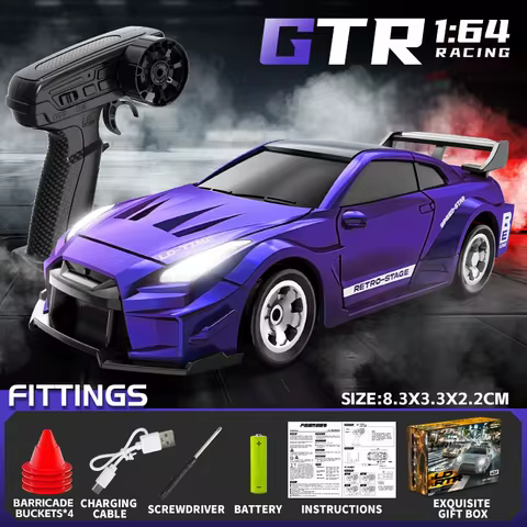 Mini 1:64 4WD RC Drift Car 15KM/H High Speed RC Off-Road Racing Vehicle Desktop Pocket Car Toys RC H