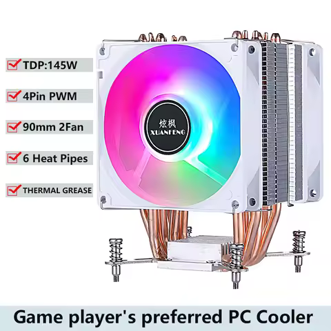 PC Efficient Air-cooled Radiator Processor 2/4/6 Heat Pipe Cooler CPU Cooling Fan Installing LGA 201