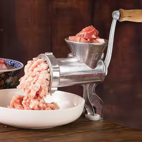 Manual Meat Grinder Handle Stainless Steel Heavy Duty Hand Crank for Sausage Stuffer Food Processing