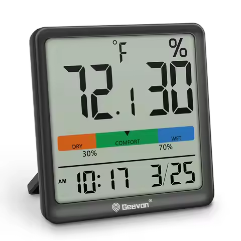Indoor Hygrometer, Desktop Digital Thermometer, With Temperature and Humidity Monitor, Accurate Hygr
