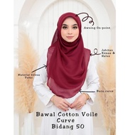 🔥Hot SALE 🔥 Tudung Bawal Cotton Curve 50 | Bidang 50" | Bawal Murah | Tudung Bawal Curve | Bawal Cot