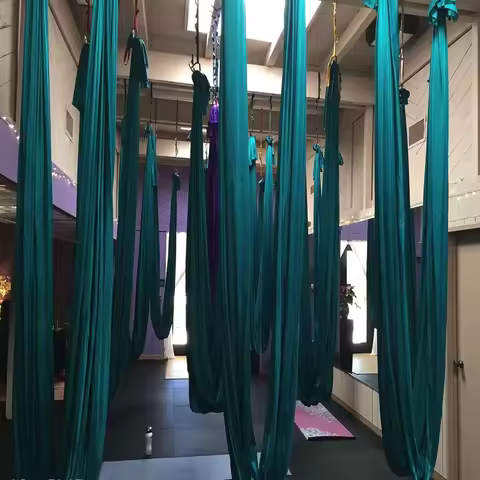 Aerial Silk Yoga Swing Set L: 5m W: 2.8m - Aerial Yoga Hammock Set for Anti-Gravity Flight, Suitable