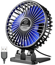 JZCreater USB Desk Fan, Mini Fan Portable, 3 Speeds Desktop Table Cooling Fan, Plug in Power Fan, Ro