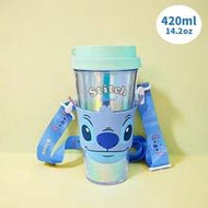 Stitch Series 420mL (Approx. 14.2OZ) Plastic Cup With Cup Sleeve And Carrying Strap, Made Of Plastic