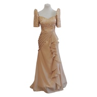 Premium Modern Filipiniana Mestisa dress Lace Top High-multi chiffon