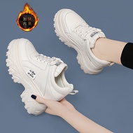 HKL Giày Nữ Độn Cao Bên Trong Đế Dày 10cm Nhỏ 2023 Giày Chunky Sneaker Màu Đen Thể Thao Giản Dị Mùa
