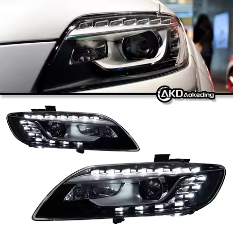 Headlight For Audi Q7 2006-2015 Car автомобильные товары LED DRL Hella 5 Xenon Lens Hid H7 Audi Q7 C