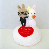 婚禮蛋糕娃娃。結婚禮物(兔子)