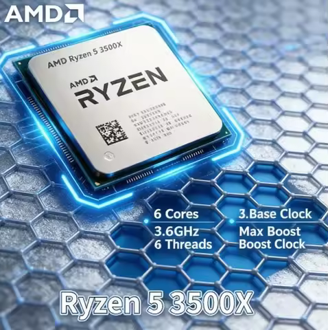 AMD Ryzen 5 3500X R5 3500X 7nm Zen2 6 Cores 6 Threads 4.1GHz AM4 Bulk Desktop CPU No Cooler for PC U