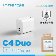 【Innergie】 C4 Duo 45瓦 USB-C 雙孔萬用充電器 (摺疊版)