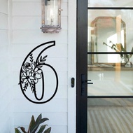 1pc Modern Cast Iron Numeric 0-9, Hollow Floral Design - Suitable For DIY Address, House, Email And