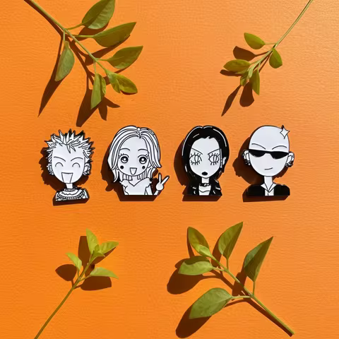 Anime Brooches Nana Oosaki Komatsu Nana Nobuo Terashima, 4Pcs Japanese Cartoon Character Badges Pins