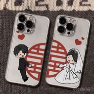 Popular Samsung S24Ultra Wedding Happy Character S23/S22/S21 Phone Case A54/A55 All-Inclusive Note10